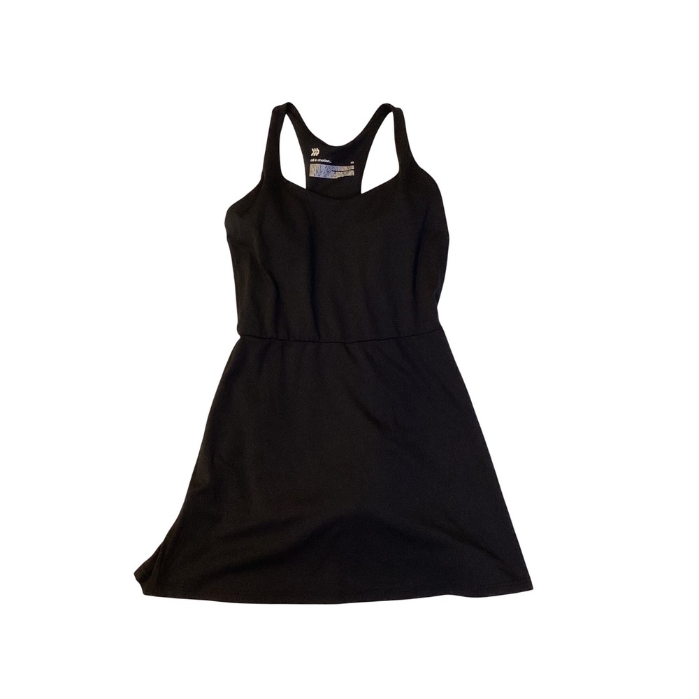 All in Motion Womens‎ Black Active Dress Racerback Built-in Shorts Pockets XS